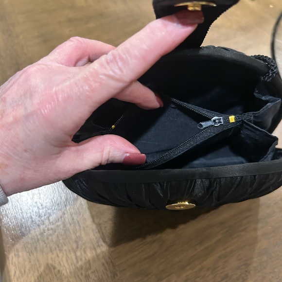 Elegant Black Evening Clutch with Crystal Accent, NWOT, 8 x 5. - Picture 5 of 10